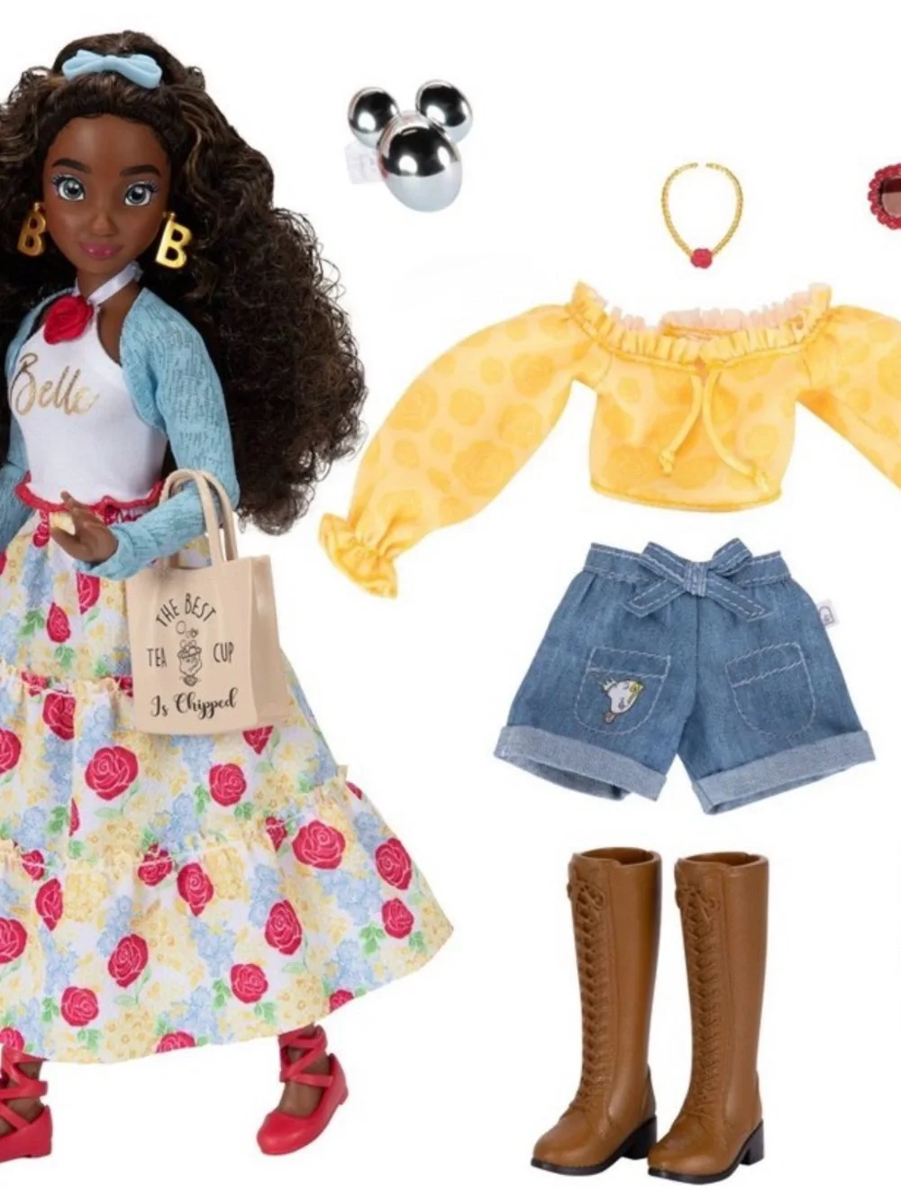 Barbie Fashion Doll in Yellow Off-Shoulder Top and Denim Shorts